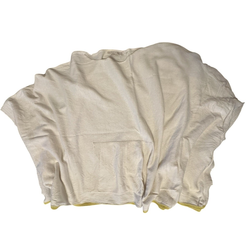 Prana Cream‎ Sweater Poncho OS Cashmere Blend Kangaroo Pocket Slouchy Spring
